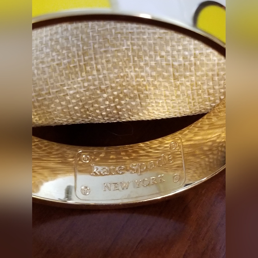 Kate Spade A Place In The Sun Gold And White Bangle Bracelet - Picture 9 of 12